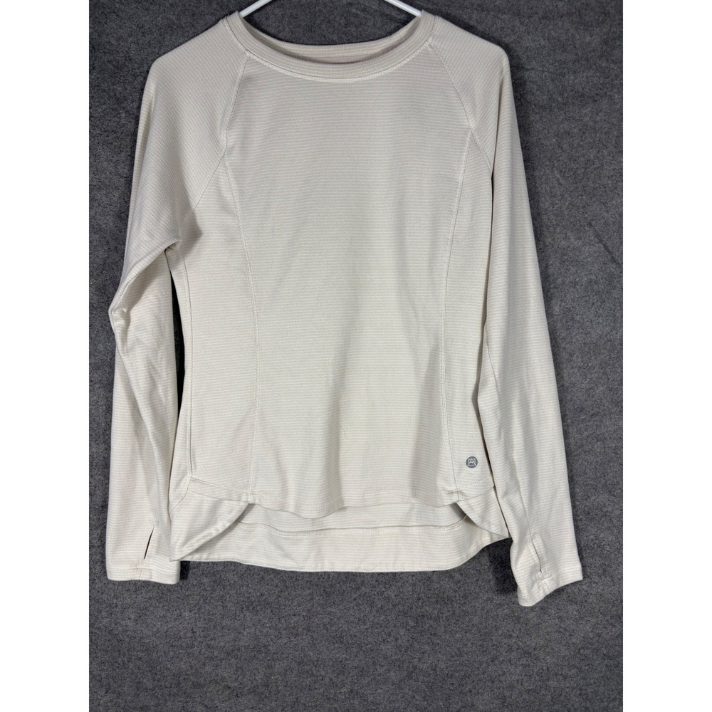 Avalanche Outdoor Supply Co Womens Medium Cream Striped Long Sleeve Thumbhole